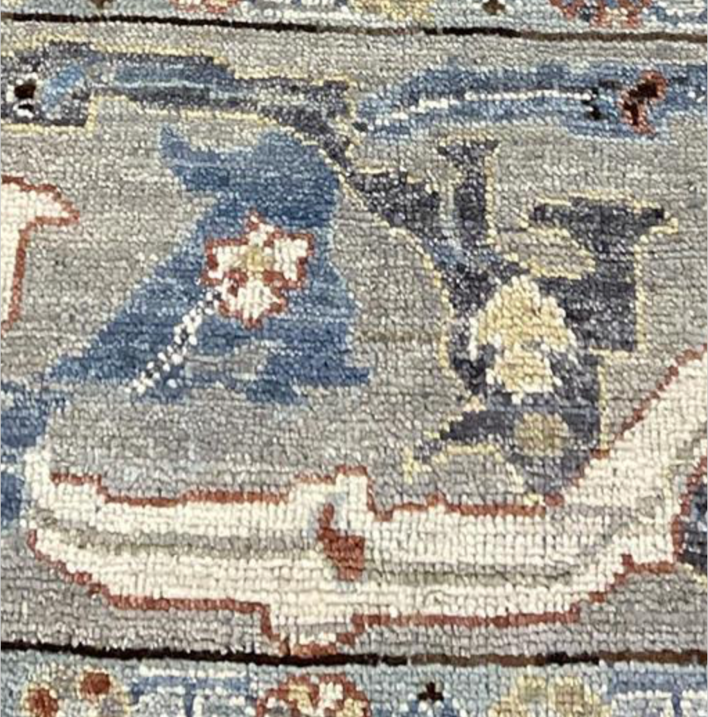 Anatolian Collection - 9' 03" x 12' 00" - Blue Grey Brown Rust Beige - Hand Knotted Wool Area Rug - Traditional Classic Rug