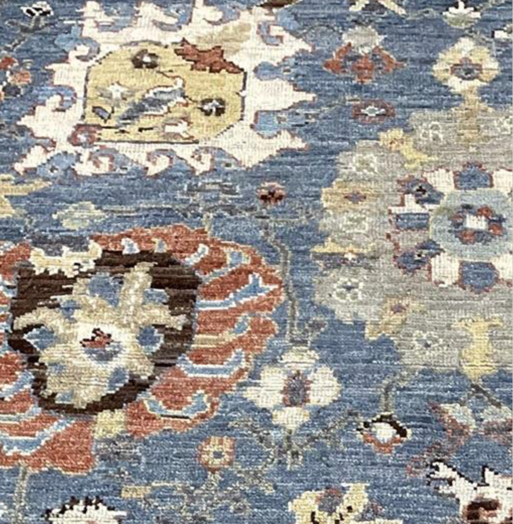Anatolian Collection - 9' 03" x 12' 00" - Blue Grey Brown Rust Beige - Hand Knotted Wool Area Rug - Traditional Classic Rug