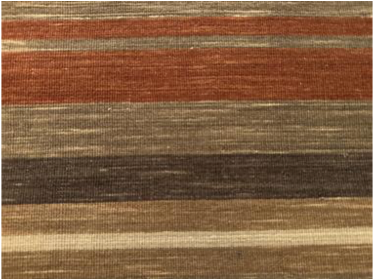 Art Weave Collection - 2' 00" x 3' 01" Mat - Rust Brown Ivory - Hand Made Flat Weave Wool Rustic Boho Minimalist Mat