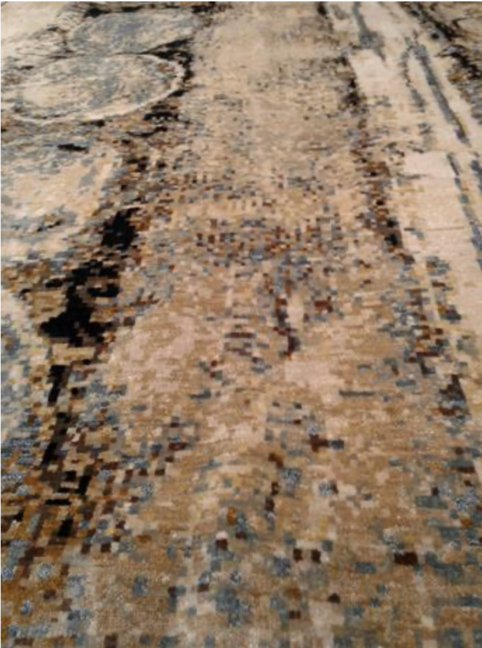 Art Collection Wool & Silk - 7' 09" x 10' 03" - Beige Brown Grey - Hand Knotted Wool & Silk Modern Contemporary Rug
