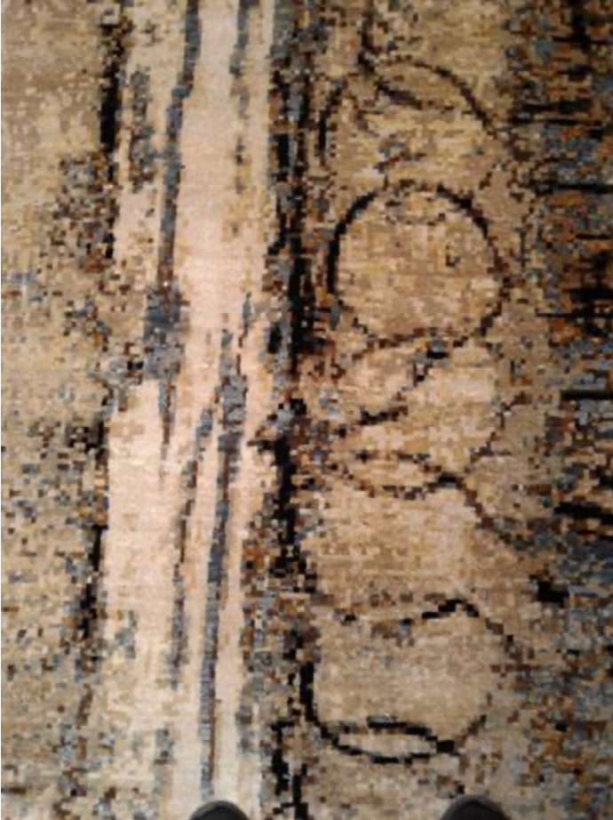 Art Collection Wool & Silk - 7' 09" x 10' 03" - Beige Brown Grey - Hand Knotted Wool & Silk Modern Contemporary Rug