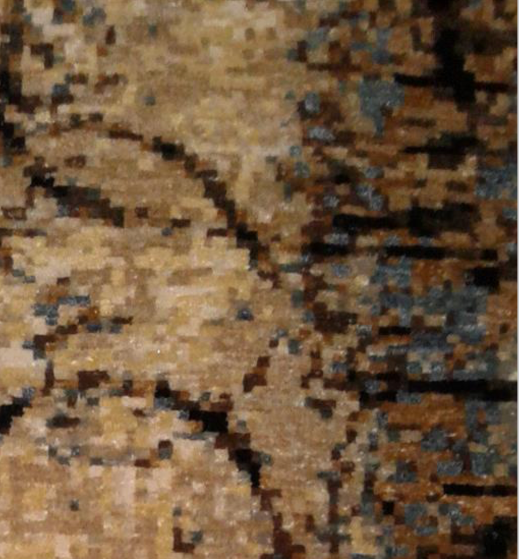 Art Collection Wool & Silk - 7' 09" x 10' 03" - Beige Brown Grey - Hand Knotted Wool & Silk Modern Contemporary Rug