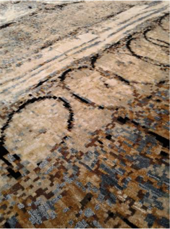 Art Collection Wool & Silk - 7' 09" x 10' 03" - Beige Brown Grey - Hand Knotted Wool & Silk Modern Contemporary Rug