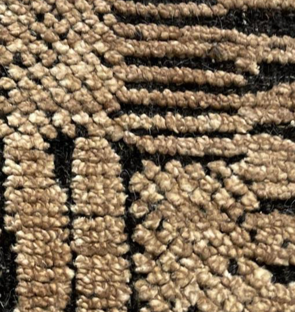 Art Collection Silk - 8'x10' 9'x12' 10'x14' - Black & Camel - Hand Knotted Silk Pile & Wool Foundation Modern Contemporary Minimalist Rug
