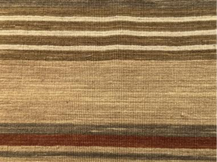 Art Weave Collection - 2' 00" x 3' 01" Mat - Rust Brown Ivory - Hand Made Flat Weave Wool Rustic Boho Minimalist Mat