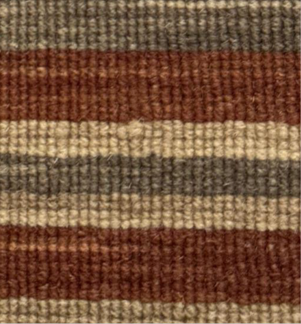 Art Weave Collection - 2' 00" x 3' 01" Mat - Rust Brown Ivory - Hand Made Flat Weave Wool Rustic Boho Minimalist Mat
