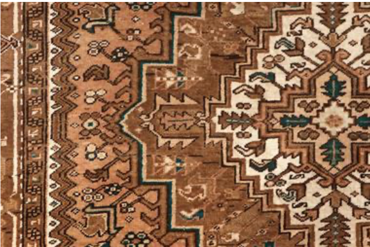 Heriz Renaissance Collection - 7' 03" x 10' 03" - Brown & Ivory - Hand Knotted Wool Traditional Classic Heriz Rug
