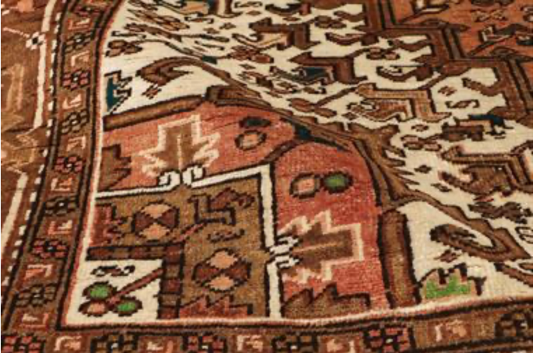 Heriz Renaissance Collection - 7' 03" x 10' 03" - Brown & Ivory - Hand Knotted Wool Traditional Classic Heriz Rug