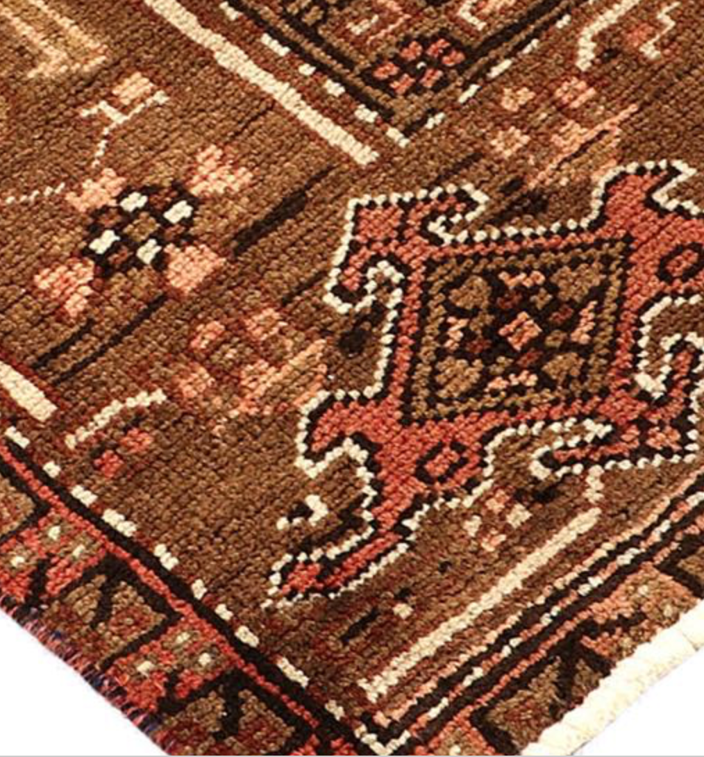 Heriz Renaissance Collection - 7' 03" x 10' 03" - Brown & Ivory - Hand Knotted Wool Traditional Classic Heriz Rug