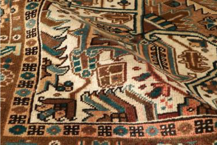Heriz Renaissance Collection - 7' 08" x 10' 09" - Brown & Ivory - Hand Knotted Wool Traditional Classic Heriz Rug