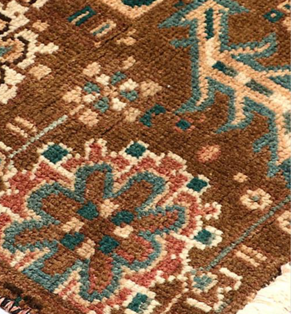 Heriz Renaissance Collection - 7' 08" x 10' 09" - Brown & Ivory - Hand Knotted Wool Traditional Classic Heriz Rug