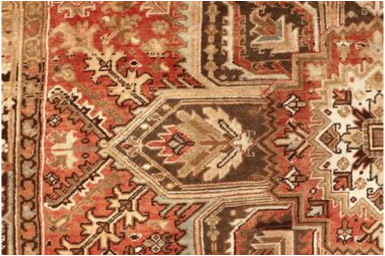 Heriz Renaissance Collection - 8' 02" x 11' 03" - Rust Brown & Ivory - Hand Knotted Wool Traditional Classic Heriz Rug