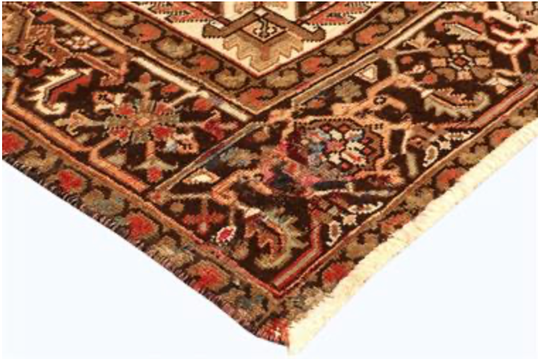 Heriz Renaissance Collection - 8' 02" x 11' 03" - Rust Brown & Ivory - Hand Knotted Wool Traditional Classic Heriz Rug