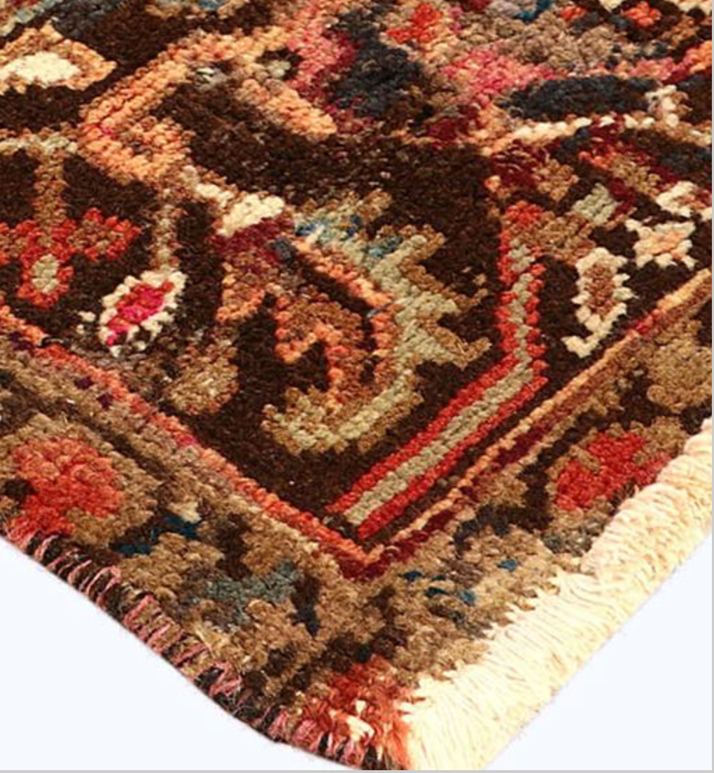 Heriz Renaissance Collection - 8' 02" x 11' 03" - Rust Brown & Ivory - Hand Knotted Wool Traditional Classic Heriz Rug