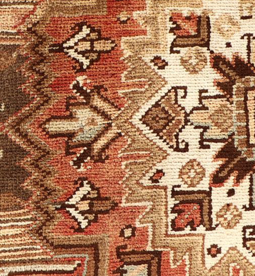 Heriz Renaissance Collection - 8' 02" x 11' 03" - Rust Brown & Ivory - Hand Knotted Wool Traditional Classic Heriz Rug