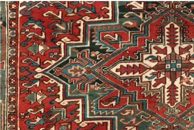 Heriz Renaissance Collection - 7' 03" x 9' 03" - Red Green & Ivory - Hand Knotted Wool Traditional Classic Heriz Rug