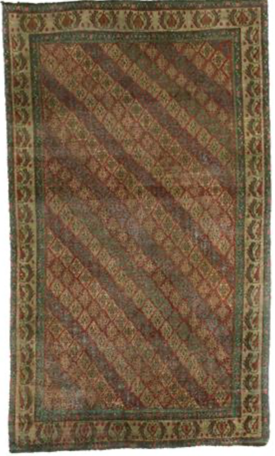Renaissance Collection - 4' 04" x 7' 05" - Olive Green Multicolor - Hand Knotted Wool Traditional Rustic Tribal Rug