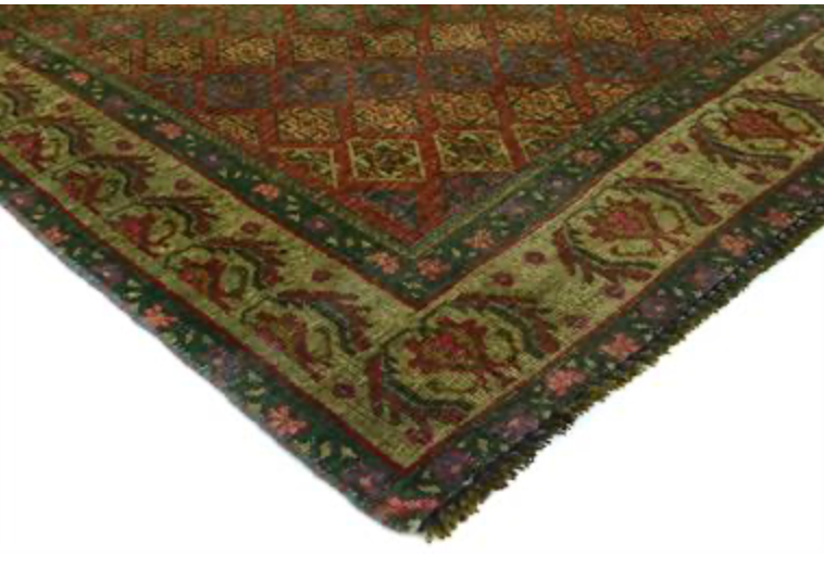 Renaissance Collection - 4' 04" x 7' 05" - Olive Green Multicolor - Hand Knotted Wool Traditional Rustic Tribal Rug