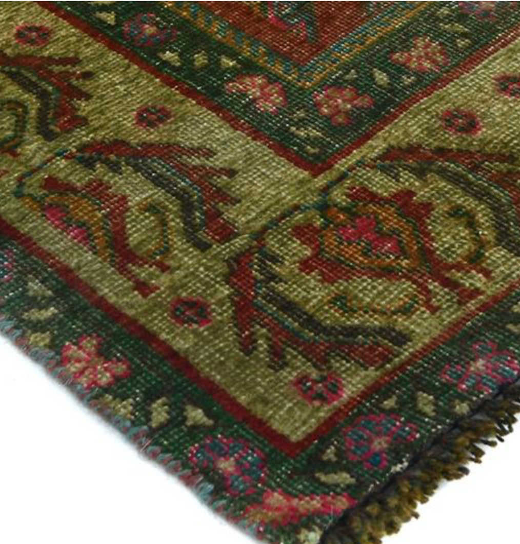 Renaissance Collection - 4' 04" x 7' 05" - Olive Green Multicolor - Hand Knotted Wool Traditional Rustic Tribal Rug