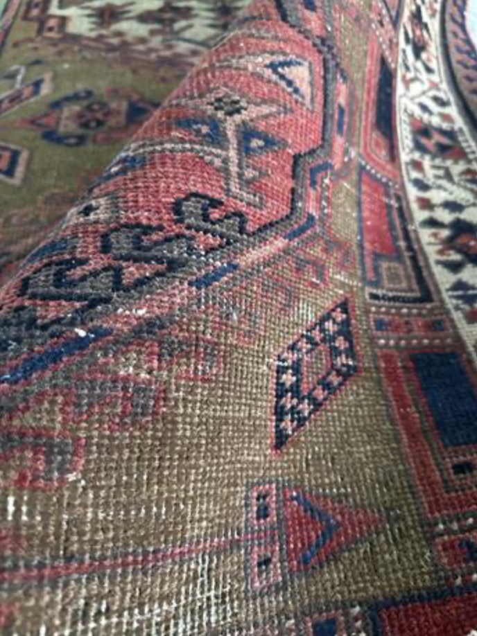 Sarab Renaissance Collection Runner - 3' 03" x 9' 11" - Camel Pink Ivory - Hand Knotted Wool Distressed Rustic Runner