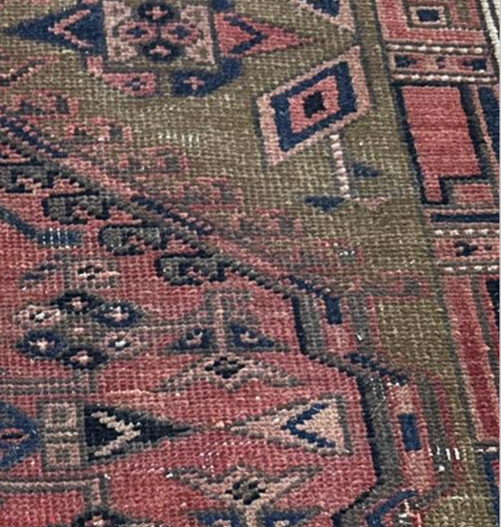 Sarab Renaissance Collection Runner - 3' 03" x 9' 11" - Camel Pink Ivory - Hand Knotted Wool Distressed Rustic Runner