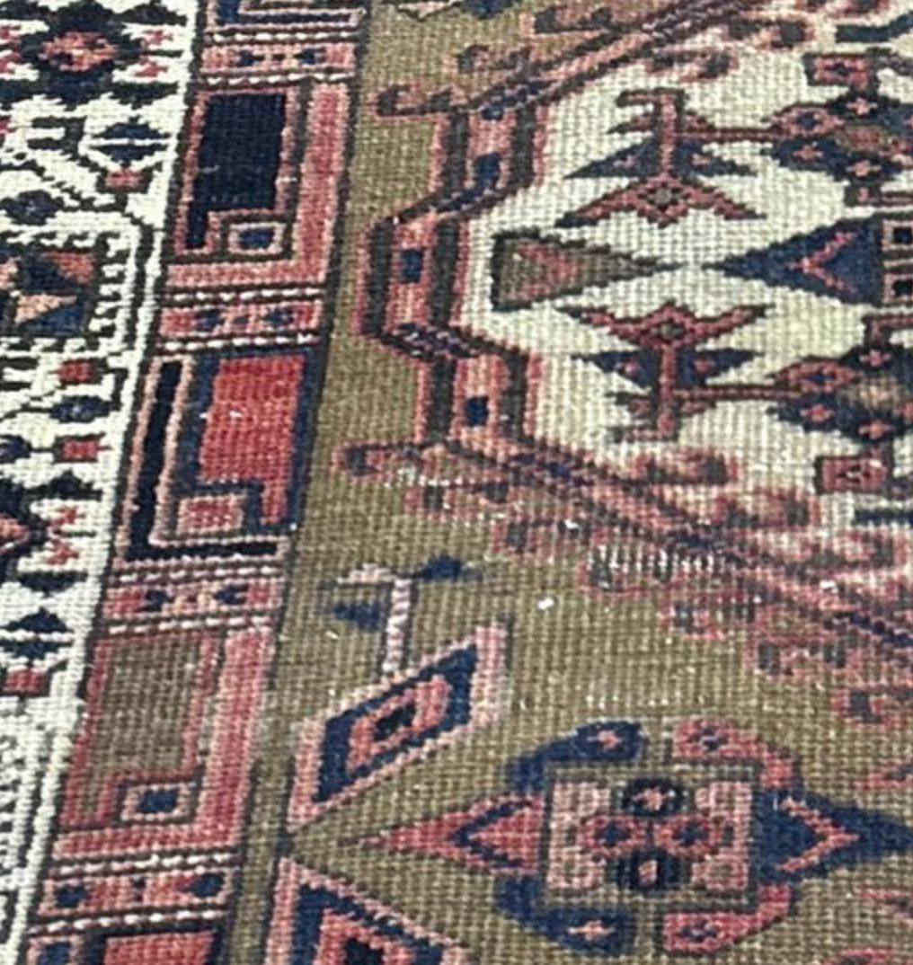 Sarab Renaissance Collection Runner - 3' 03" x 9' 11" - Camel Pink Ivory - Hand Knotted Wool Distressed Rustic Runner