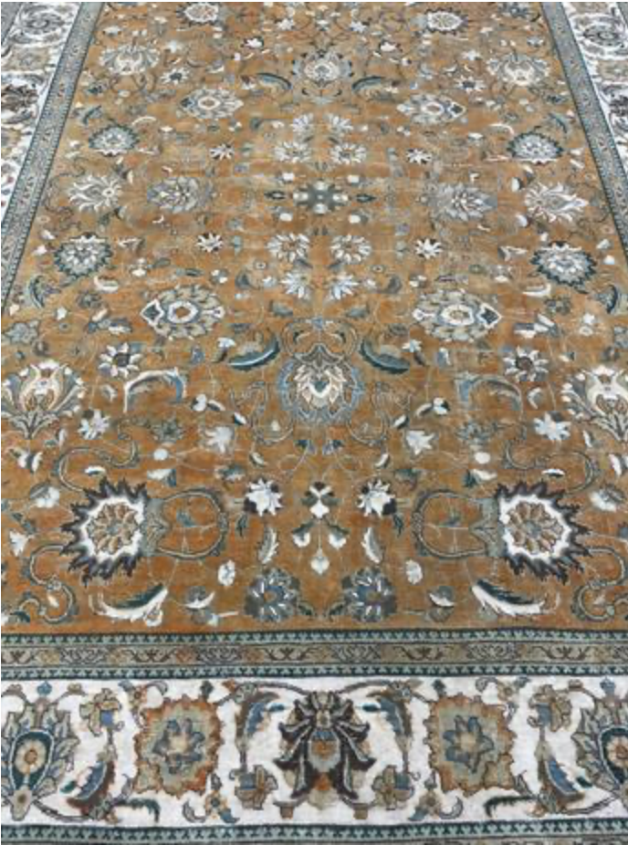 Renaissance Collection - 7' 11" x 10' 03" - Rust Blue White Grey - Hand Knotted Wool Distressed Traditional Rustic Tribal Rug