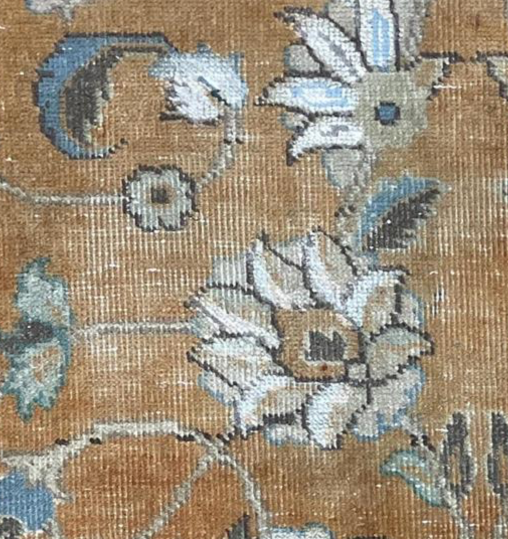 Renaissance Collection - 7' 11" x 10' 03" - Rust Blue White Grey - Hand Knotted Wool Distressed Traditional Rustic Tribal Rug