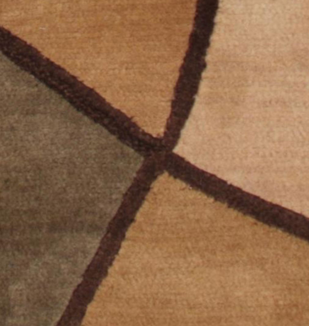 Art Deco  - 5' x 8' - Camel Gold Brown - Hand Made Wool Contemporary Art Deco Rug