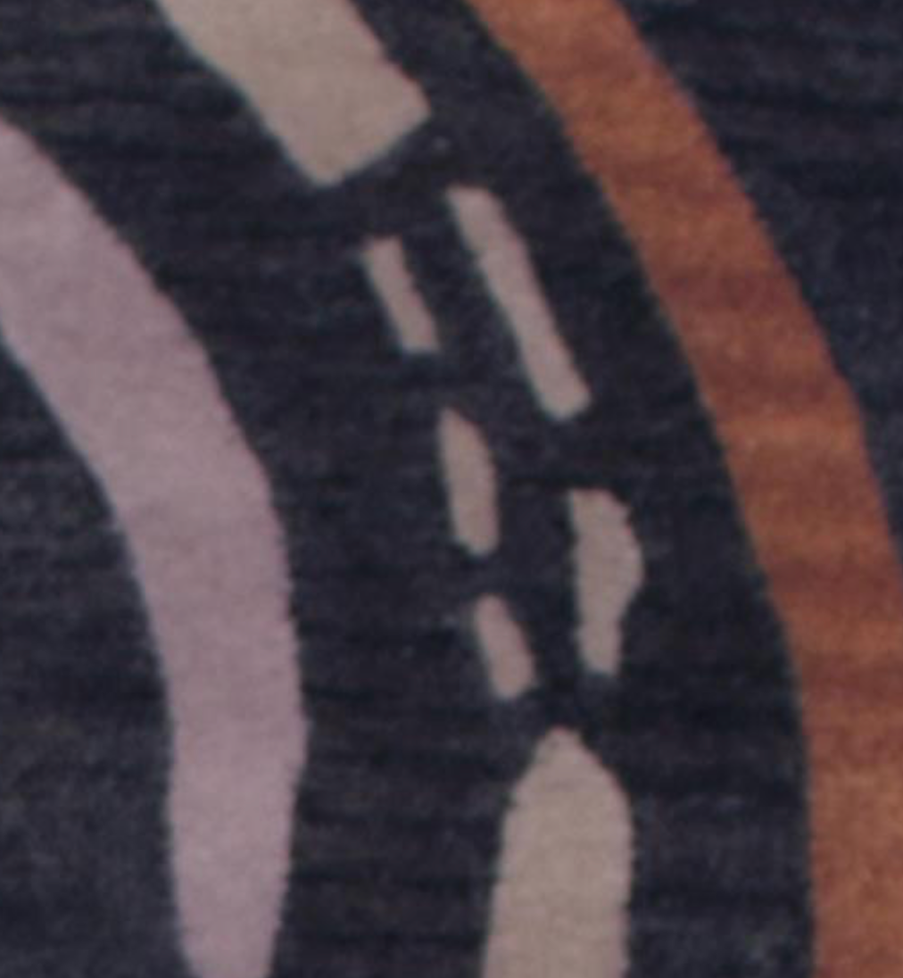 Art Deco  - 5' x 8' - Dark Blue & Grey - Hand Made Wool Contemporary Art Deco Rug