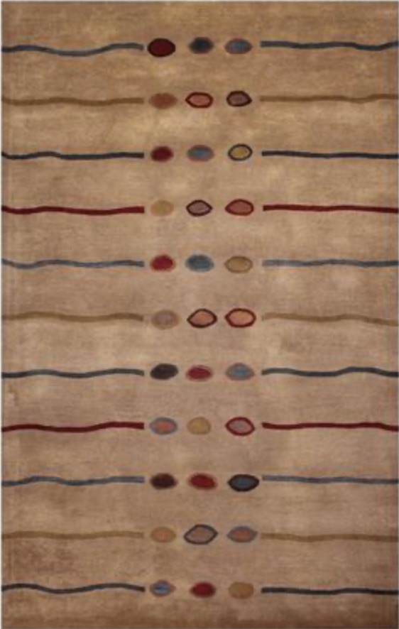 Art Deco  - 5' x 8' - Camel Multicolor - Hand Made Wool Contemporary Art Deco Rug