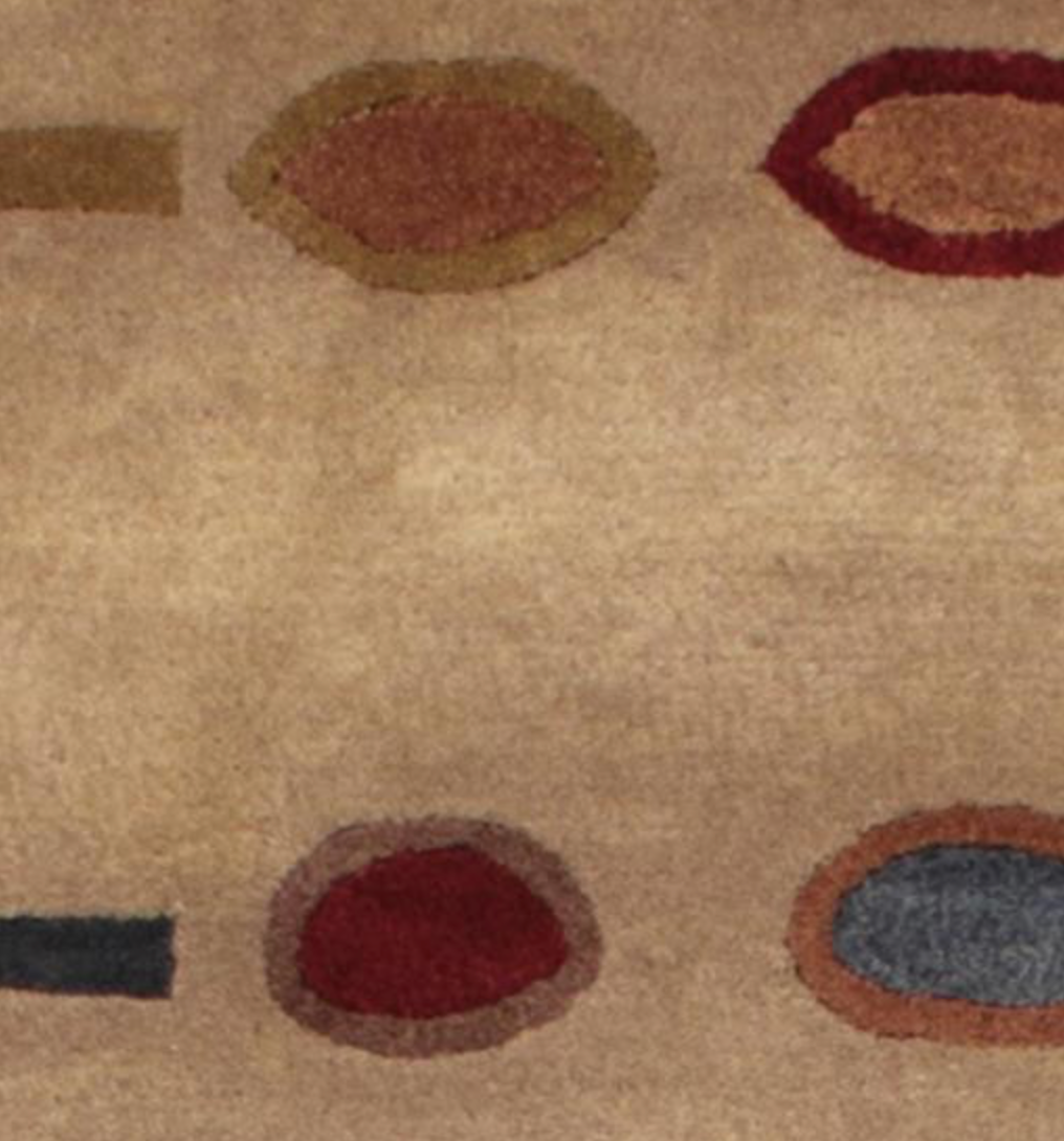 Art Deco  - 5' x 8' - Camel Multicolor - Hand Made Wool Contemporary Art Deco Rug