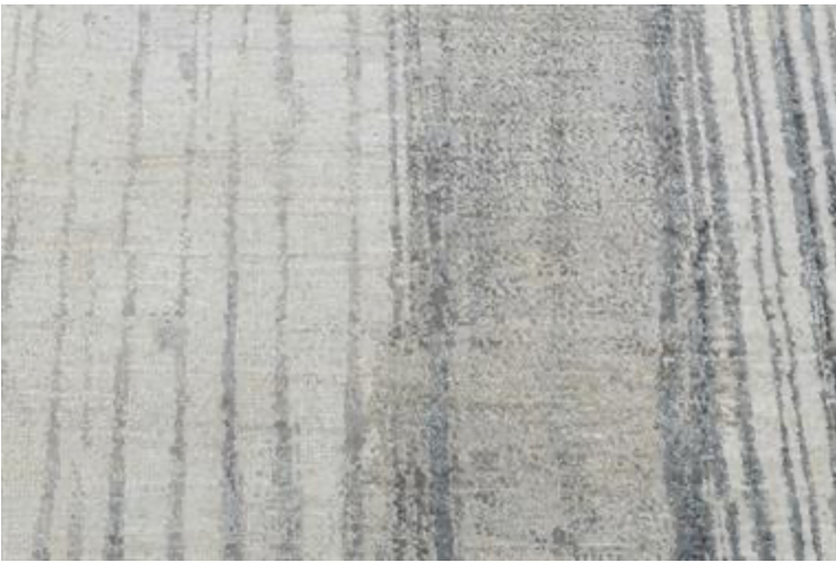 Emerald Collection Wool & Silk - 9' 00" x 12' 02" Area Rug - Grey - Hand Knotted Wool & Silk Contemporary Modern Rug