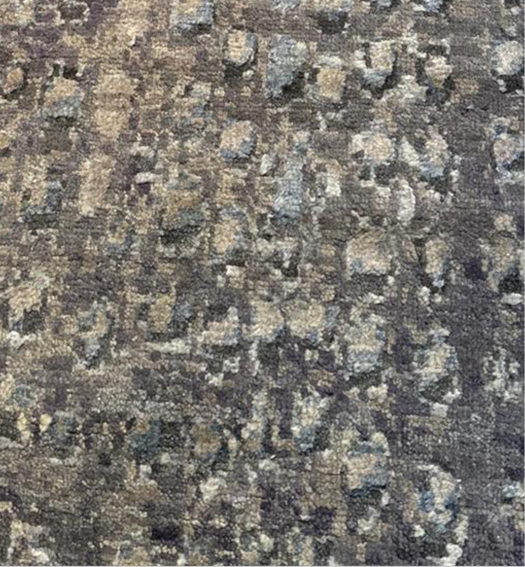 Emerald Collection Wool & Silk - 11' 11" x 15' 02" Large Area Rug - Grey - Hand Knotted Wool & Silk Contemporary Modern Rug
