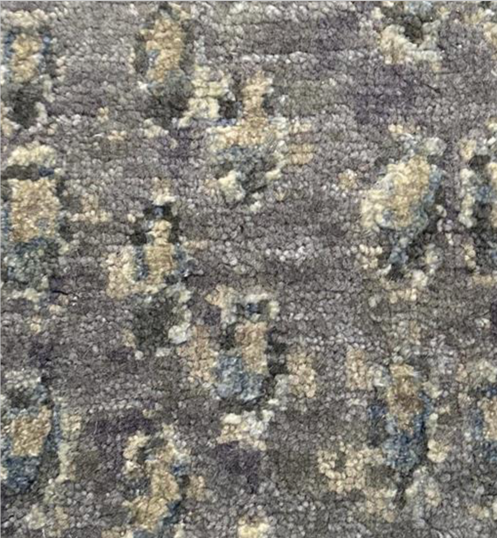 Emerald Collection Wool & Silk - 11' 11" x 15' 02" Large Area Rug - Grey - Hand Knotted Wool & Silk Contemporary Modern Rug