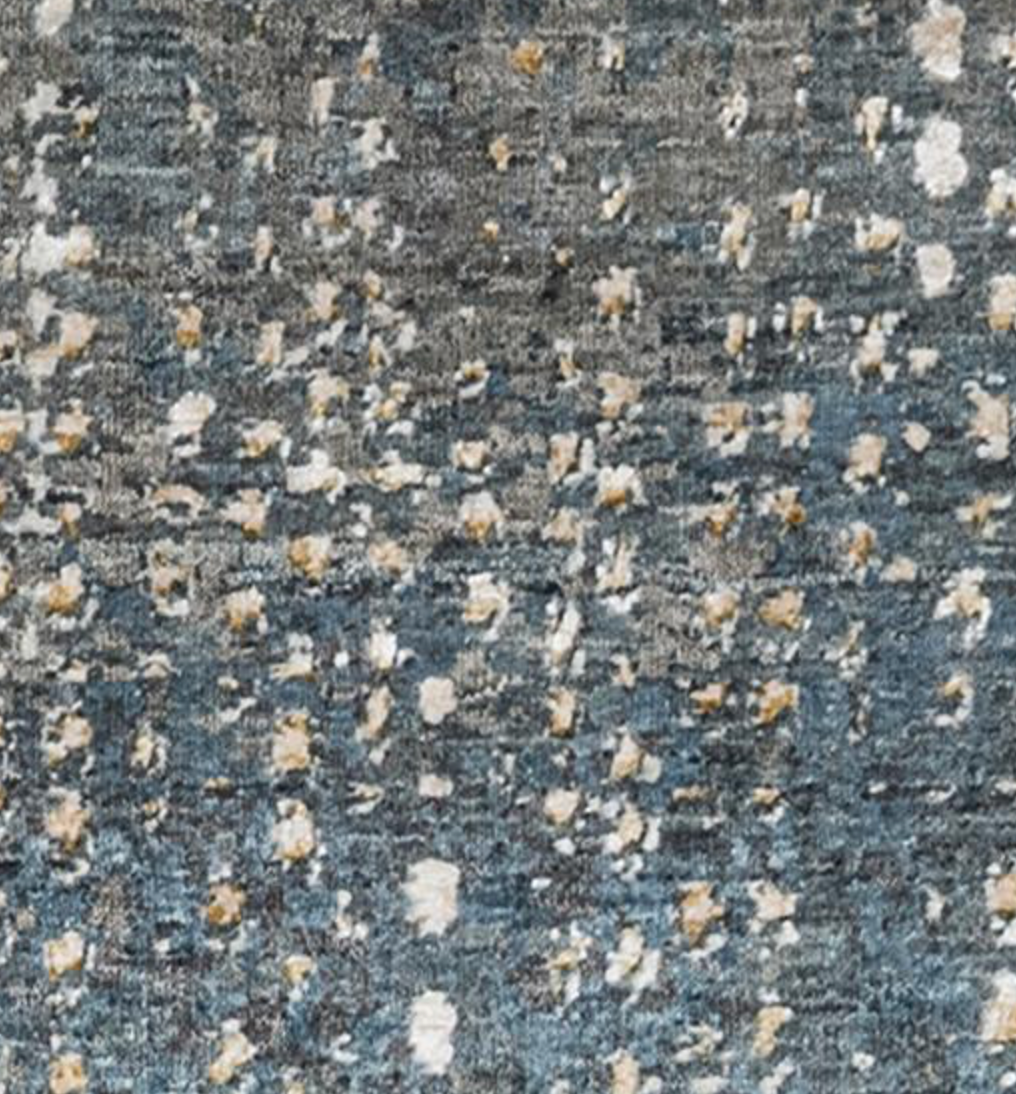 Emerald Collection Wool & Silk - 9' 10" x 14' 00" Area Rug - Blue & Grey - Hand Knotted Wool & Silk Contemporary Modern Rug