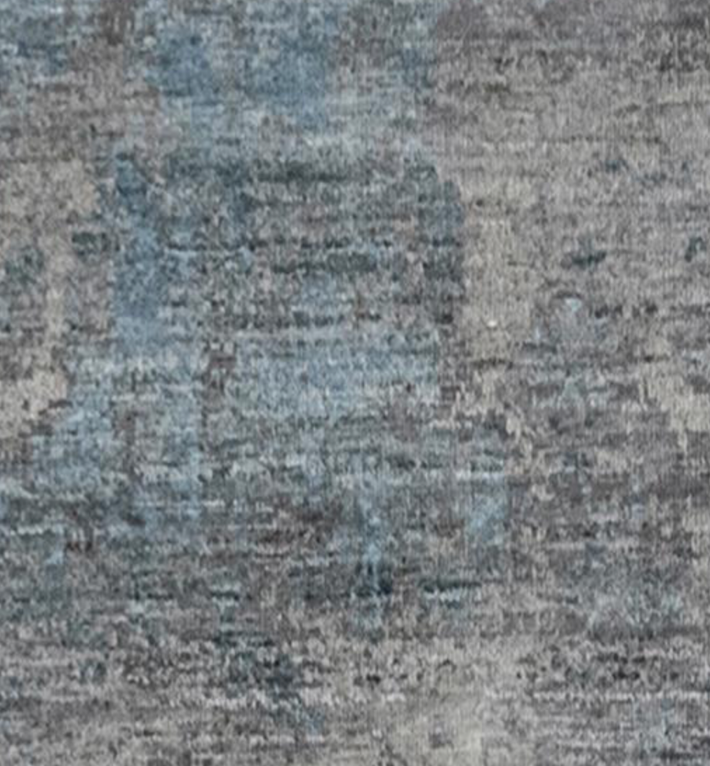 Emerald Collection Wool & Silk - 9' 10" x 14' 00" Area Rug - Blue & Grey - Hand Knotted Wool & Silk Contemporary Modern Rug