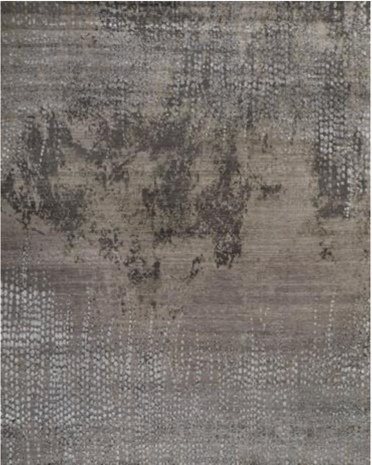 Emerald Collection Wool & Silk - 11' 11" x 15' 01" Large Area Rug - Grey - Hand Knotted Wool & Silk Contemporary Modern Rug