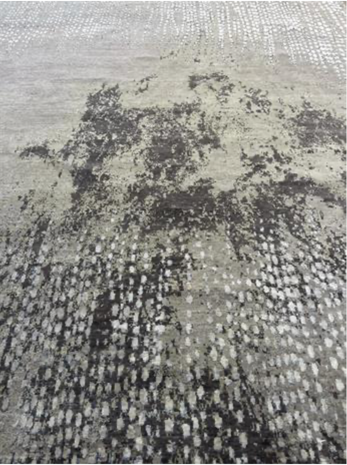 Emerald Collection Wool & Silk - 11' 11" x 15' 01" Large Area Rug - Grey - Hand Knotted Wool & Silk Contemporary Modern Rug