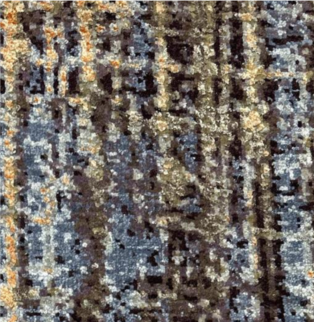 Emerald Collection Wool & Silk - 8' 00" x 10' 01" Area Rug - Grey & Rust - Hand Knotted Wool & Silk Contemporary Modern Rug