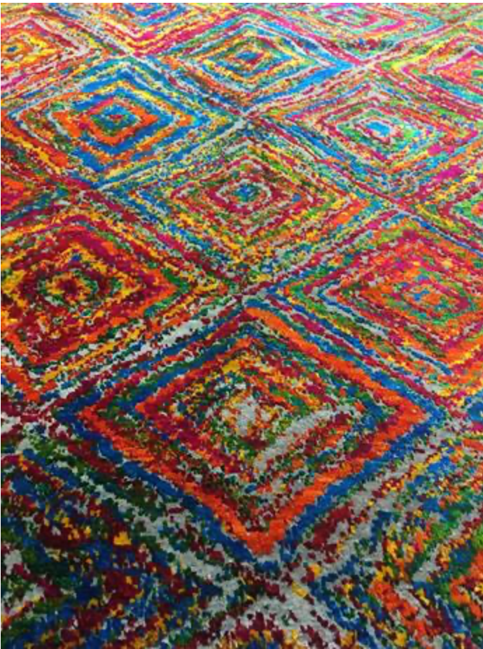 Emerald Collection Wool & Silk - 7' 09" x 9' 11" Area Rug - Grey & Multicolor - Hand Knotted Wool & Silk Contemporary Modern Rug