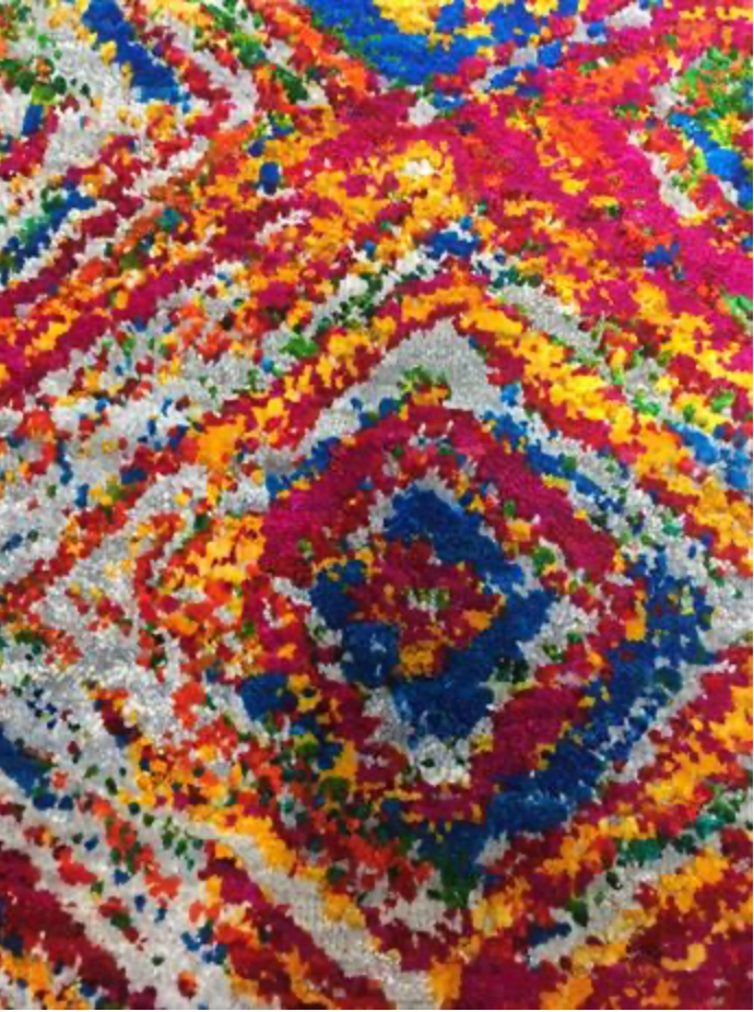 Emerald Collection Wool & Silk - 7' 09" x 9' 11" Area Rug - Grey & Multicolor - Hand Knotted Wool & Silk Contemporary Modern Rug