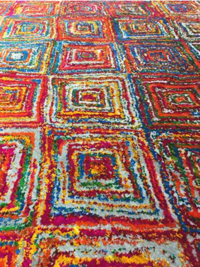 Emerald Collection Wool & Silk - 7' 09" x 9' 11" Area Rug - Grey & Multicolor - Hand Knotted Wool & Silk Contemporary Modern Rug
