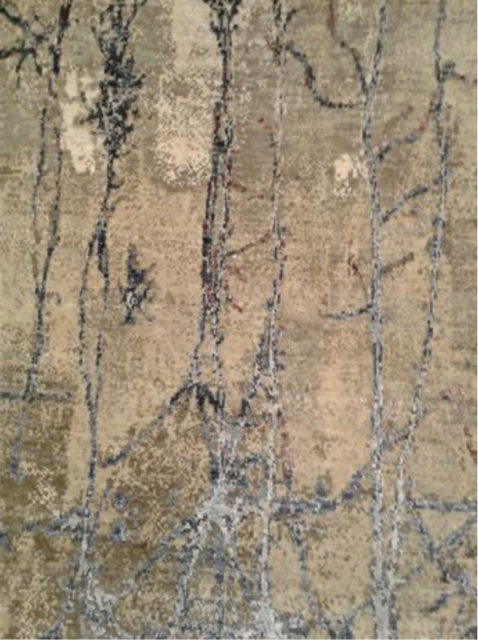 Emerald Collection Wool & Silk - 7' 10" x 10' 02" Area Rug - Brown & Grey - Hand Knotted Wool & Silk Contemporary Modern Rug