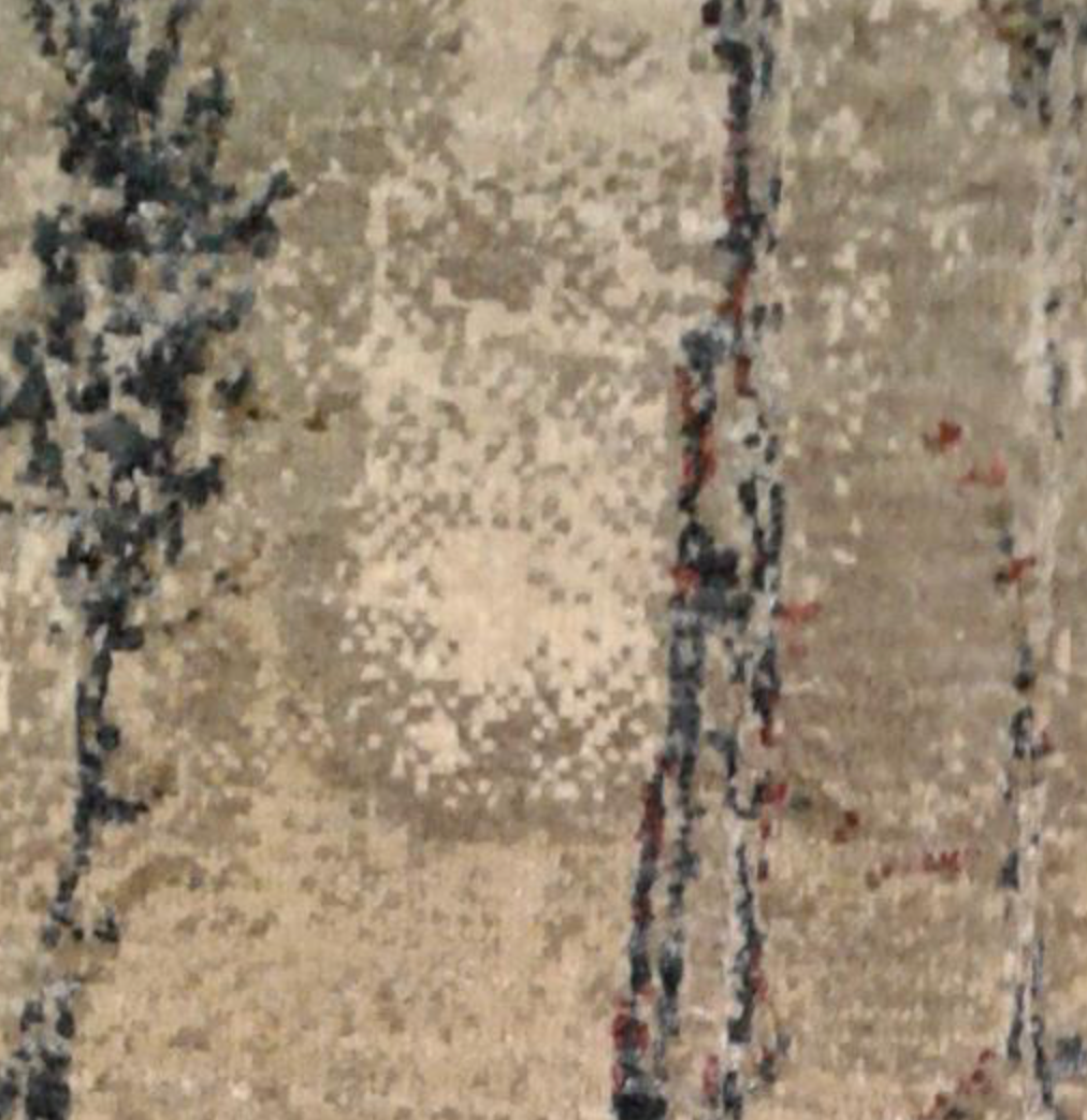 Emerald Collection Wool & Silk - 7' 10" x 10' 02" Area Rug - Brown & Grey - Hand Knotted Wool & Silk Contemporary Modern Rug