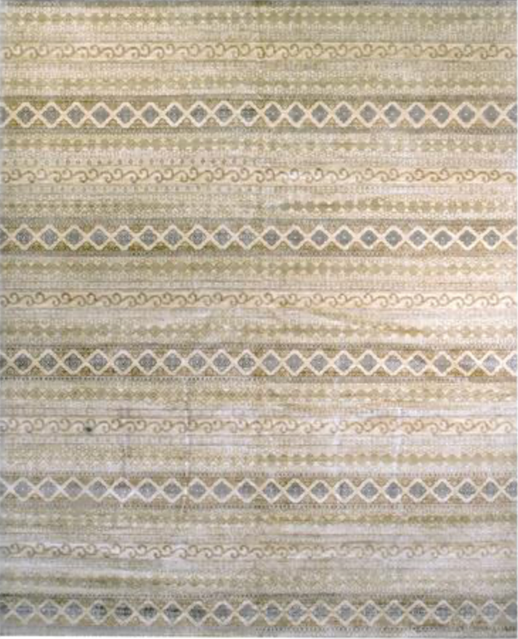 Farahan Collection - 8' x 10' Area Rug - Beige Blue Grey - Hand Knotted Wool Rustic Tribal Modern Contemporary Rug