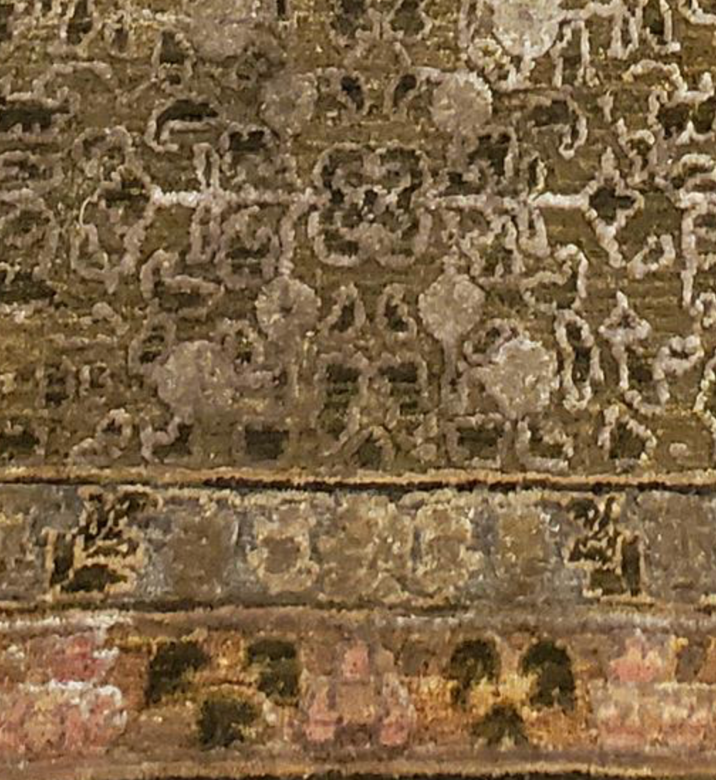 Farahan Collection Wool & Silk - 9' 09" x 13' 04" Area Rug - Brown Red Beige - Hand Knotted Wool Traditional Classic Rustic Tribal Rug