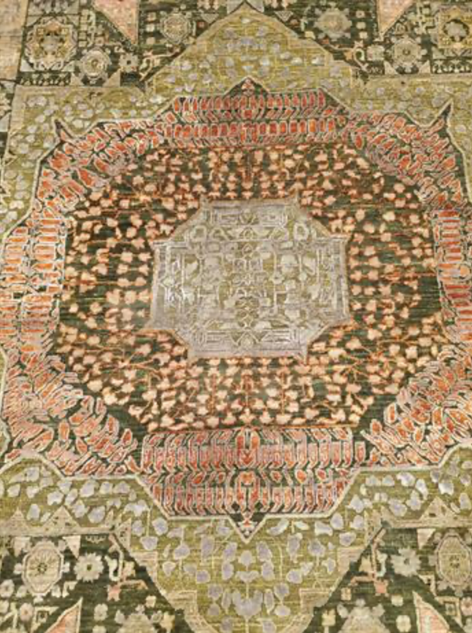 Farahan Collection Wool & Silk - 9' 09" x 13' 04" Area Rug - Brown Red Beige - Hand Knotted Wool Traditional Classic Rustic Tribal Rug