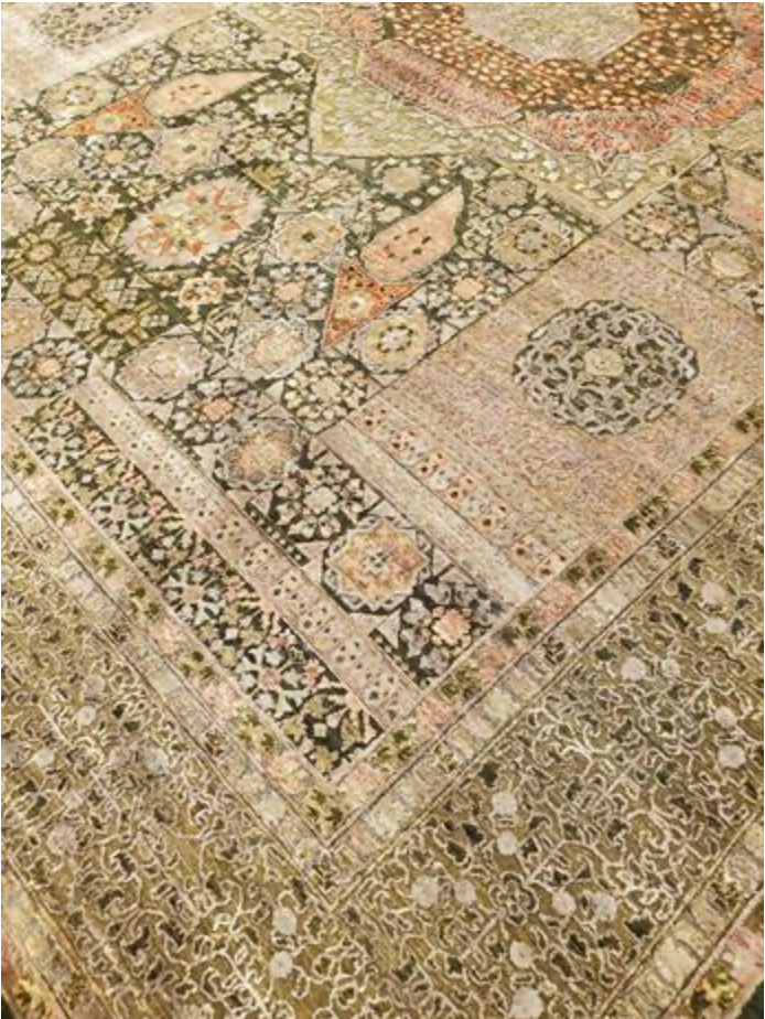 Farahan Collection Wool & Silk - 9' 09" x 13' 04" Area Rug - Brown Red Beige - Hand Knotted Wool Traditional Classic Rustic Tribal Rug