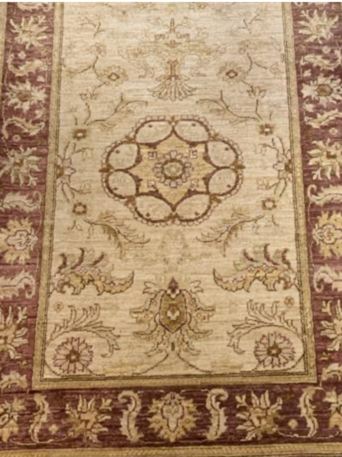 Farahan Collection - 2' 10" x 11' 07" Runner - Ivory Brown Red - Hand Knotted Wool Traditional Classic Runner